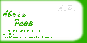 abris papp business card